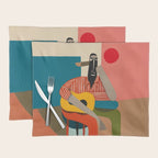 Melancholy Guitarist in Stripes Placemat Gallery Image 1