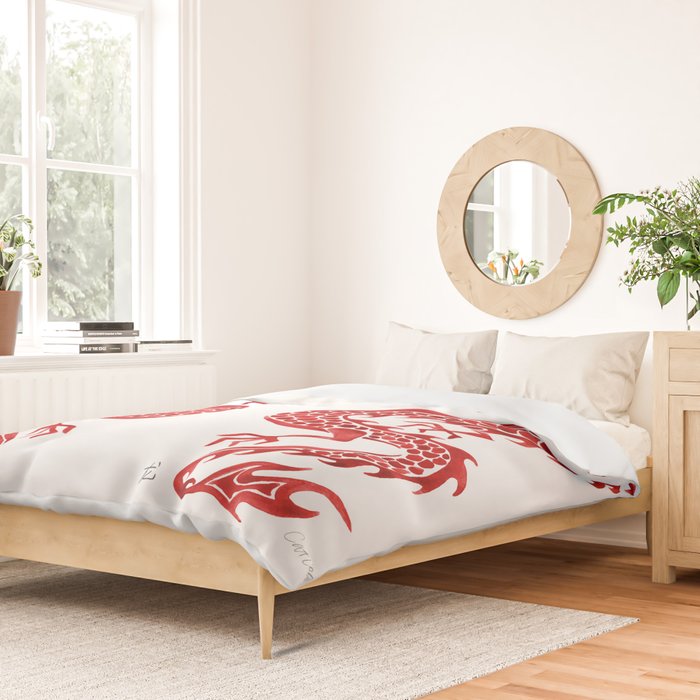 Chinese Dragon - Crimson Palette Duvet Cover Gallery Image 2