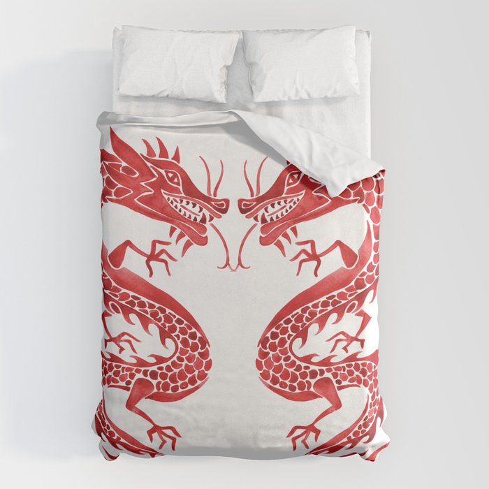 Chinese Dragon - Crimson Palette Duvet Cover Gallery Image 6
