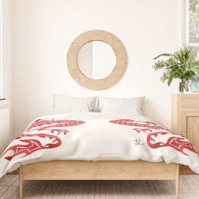 Chinese Dragon - Crimson Palette Duvet Cover Gallery Image 3