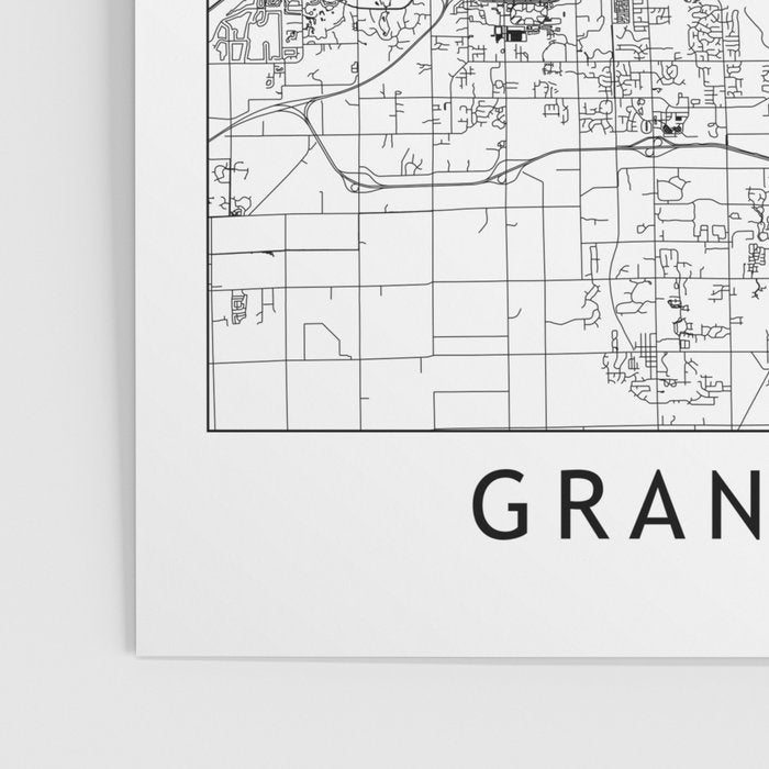 Grand Rapids White Map Poster Gallery Image 3
