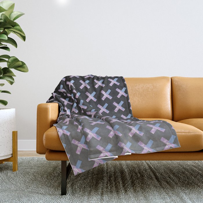2010s era egirl x pattern Throw Blanket Gallery Image 1