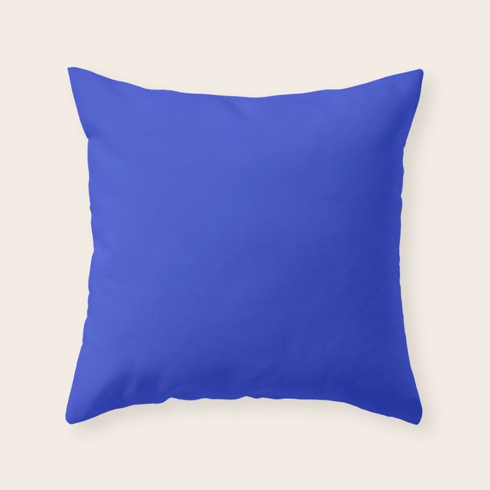 Solid Electric Cobalt Throw Pillow Gallery Image 6