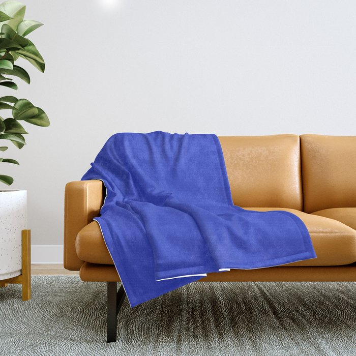 Solid Electric Cobalt Throw Blanket Gallery Image 1