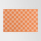 Checkered Blur Orange Blurry Checkered Pattern Rug Gallery Image 2