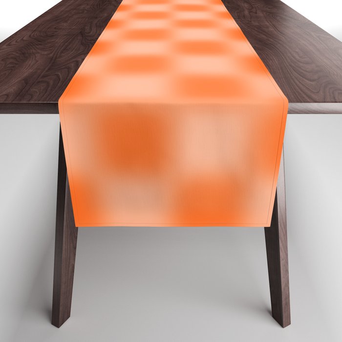 Checkered Blur Orange Blurry Checkered Pattern Table Runner Gallery Image 1