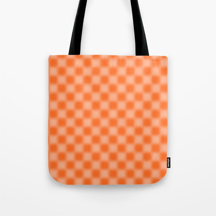 Checkered Blur Orange Blurry Checkered Pattern Tote Bag Gallery Image 1