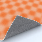 Checkered Blur Orange Blurry Checkered Pattern Rug Gallery Image 4
