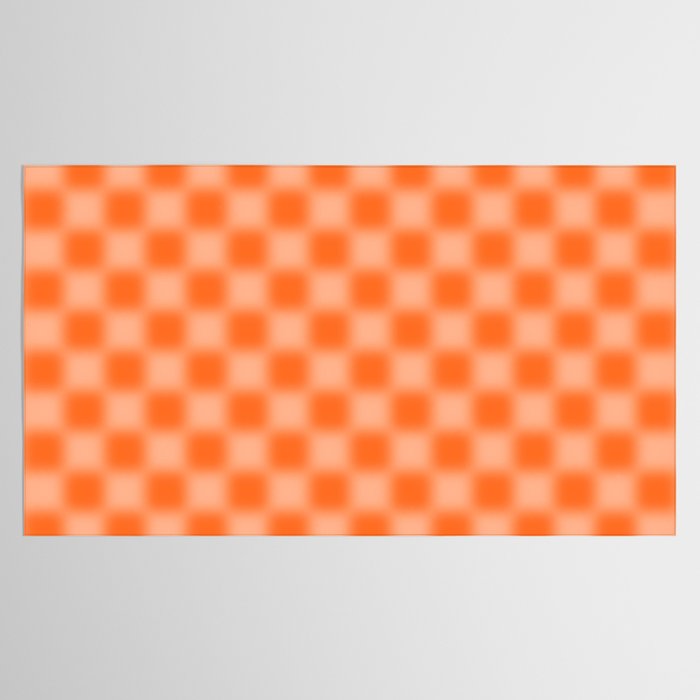 Checkered Blur Orange Blurry Checkered Pattern Tablecloth Gallery Image 2