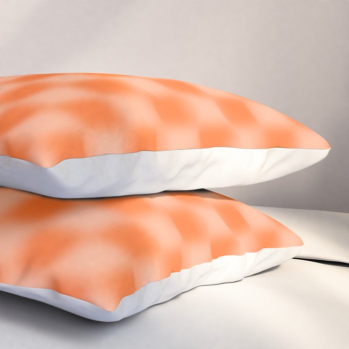 Checkered Blur Orange Blurry Checkered Pattern Pillow Sham Gallery Image 3