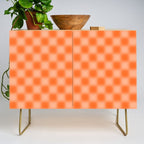 Checkered Blur Orange Blurry Checkered Pattern Credenza Gallery Image 1