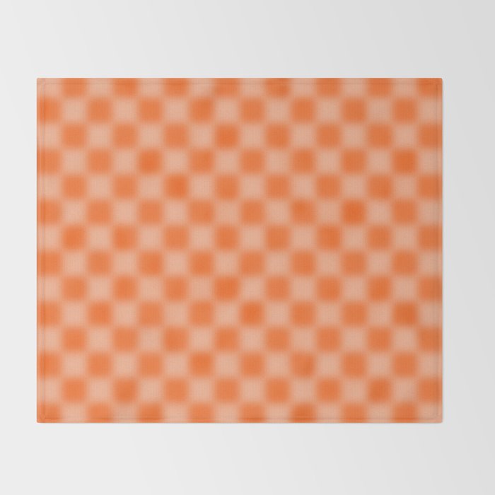 Checkered Blur Orange Blurry Checkered Pattern Throw Blanket Gallery Image 2