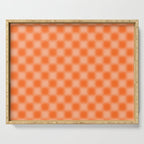 Checkered Blur Orange Blurry Checkered Pattern Serving Tray Gallery Image 1