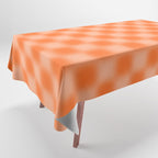 Checkered Blur Orange Blurry Checkered Pattern Tablecloth Gallery Image 1