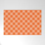 Checkered Blur Orange Blurry Checkered Pattern Welcome Mat Gallery Image 1
