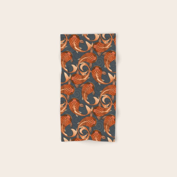 paisley fish gray Bath Towel Gallery Image 1