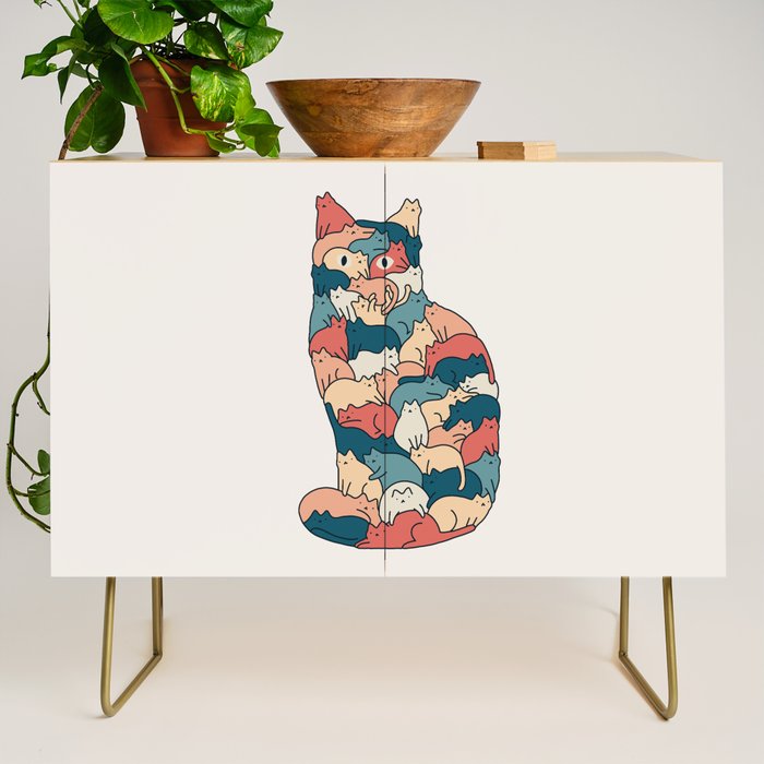 Cat Landscape 185: How many cats? Credenza Gallery Image 1