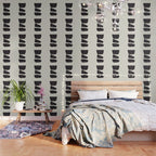 Black & White Minimalist Abstract Shapes Patterns Black Ink Painting Wallpaper Gallery Image 3