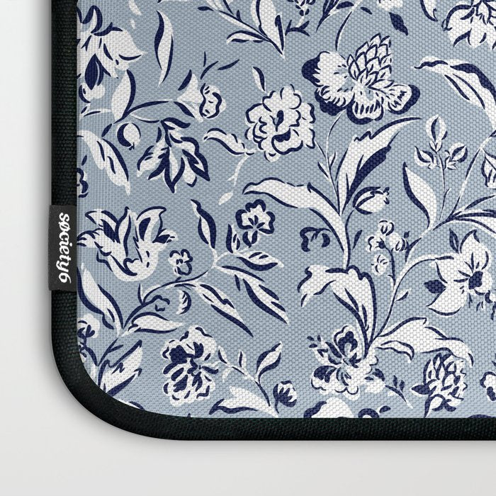 Painterly Florals - Blue Navy Laptop Sleeve Gallery Image 3