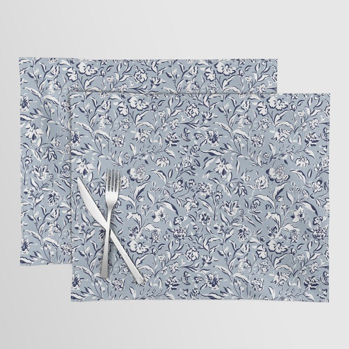 Painterly Florals - Blue Navy Placemat Gallery Image 1