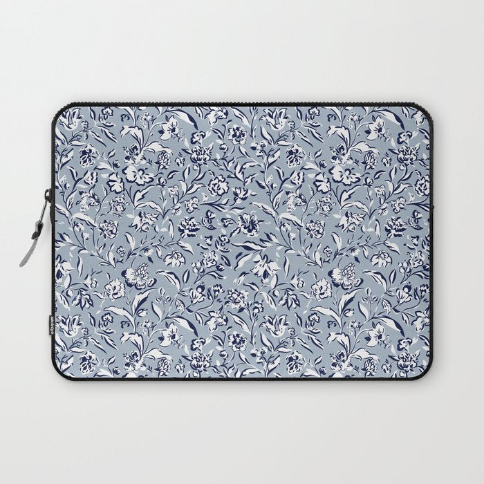 Painterly Florals - Blue Navy Laptop Sleeve Gallery Image 1