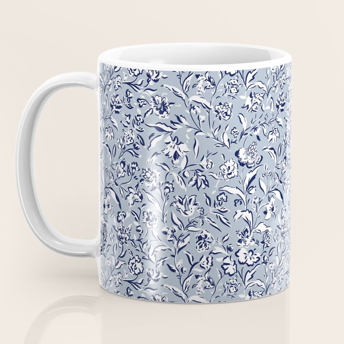 Painterly Florals - Blue Navy Coffee Mug Gallery Image 3