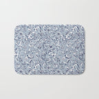 Painterly Florals - Blue Navy Bath Mat Gallery Image 1