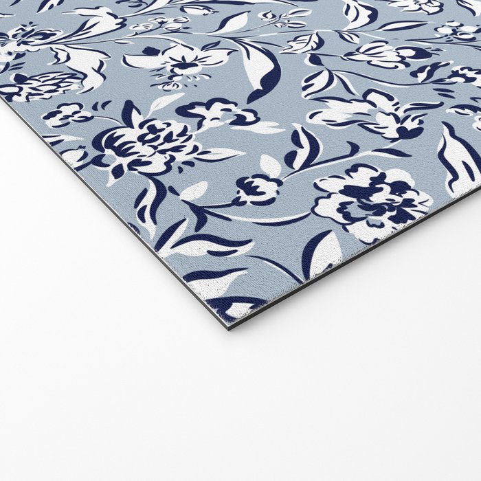 Painterly Florals - Blue Navy Welcome Mat Gallery Image 2