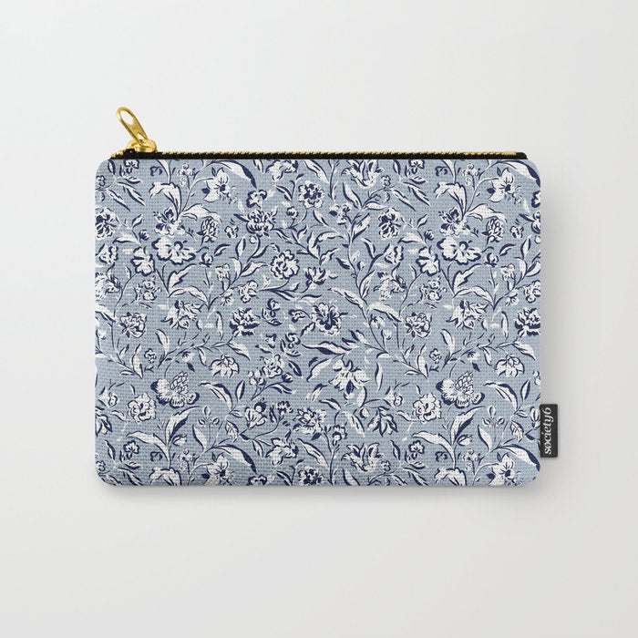 Painterly Florals - Blue Navy Carry All Pouch Gallery Image 1