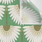 art deco cranes green Wall Tapestry Gallery Image 3