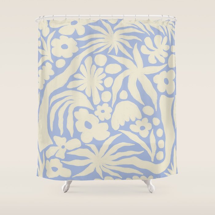 Blomstra blue Shower Curtain Gallery Image 1