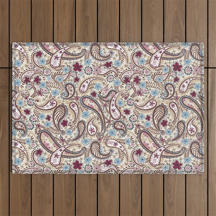 Whimsical Paisley Romance Outdoor Rug Gallery Image 1