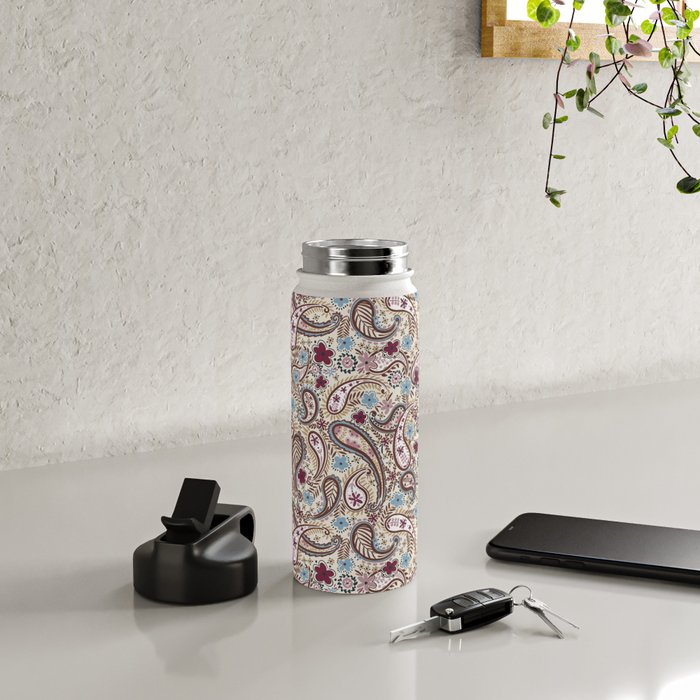 Whimsical Paisley Romance Water Bottle Gallery Image 4