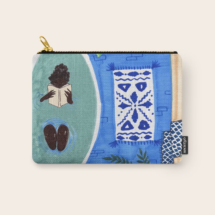 Blue Tiled Bath by Amanda Laurel Atkins Carry All Pouch Gallery Image 1