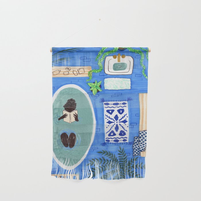 Blue Tiled Bath by Amanda Laurel Atkins Wall Hanging Gallery Image 1
