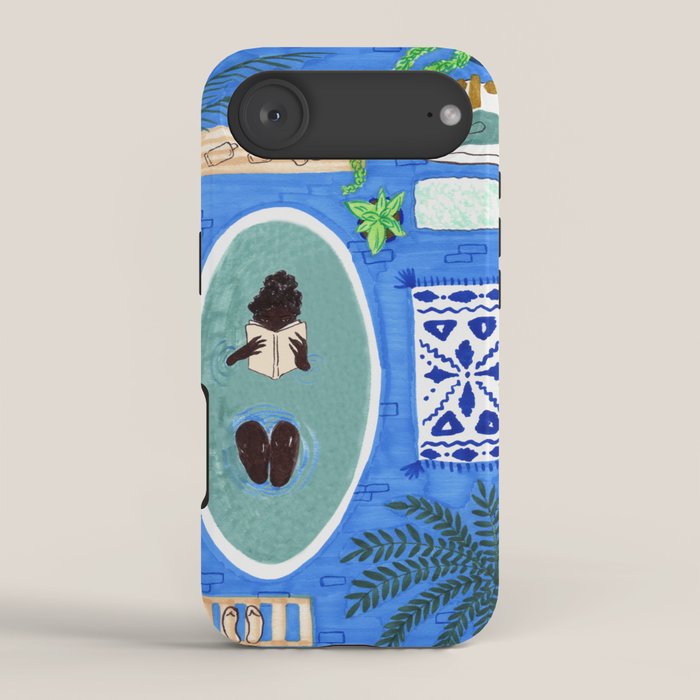 Blue Tiled Bath by Amanda Laurel Atkins iPhone Case Gallery Image 2