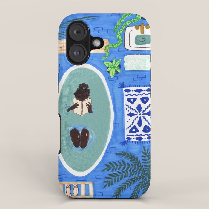Blue Tiled Bath by Amanda Laurel Atkins iPhone Case Gallery Image 1