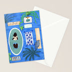 Blue Tiled Bath by Amanda Laurel Atkins Stationery Card Gallery Image 2