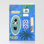 Blue Tiled Bath by Amanda Laurel Atkins Stationery Card Gallery Image 2