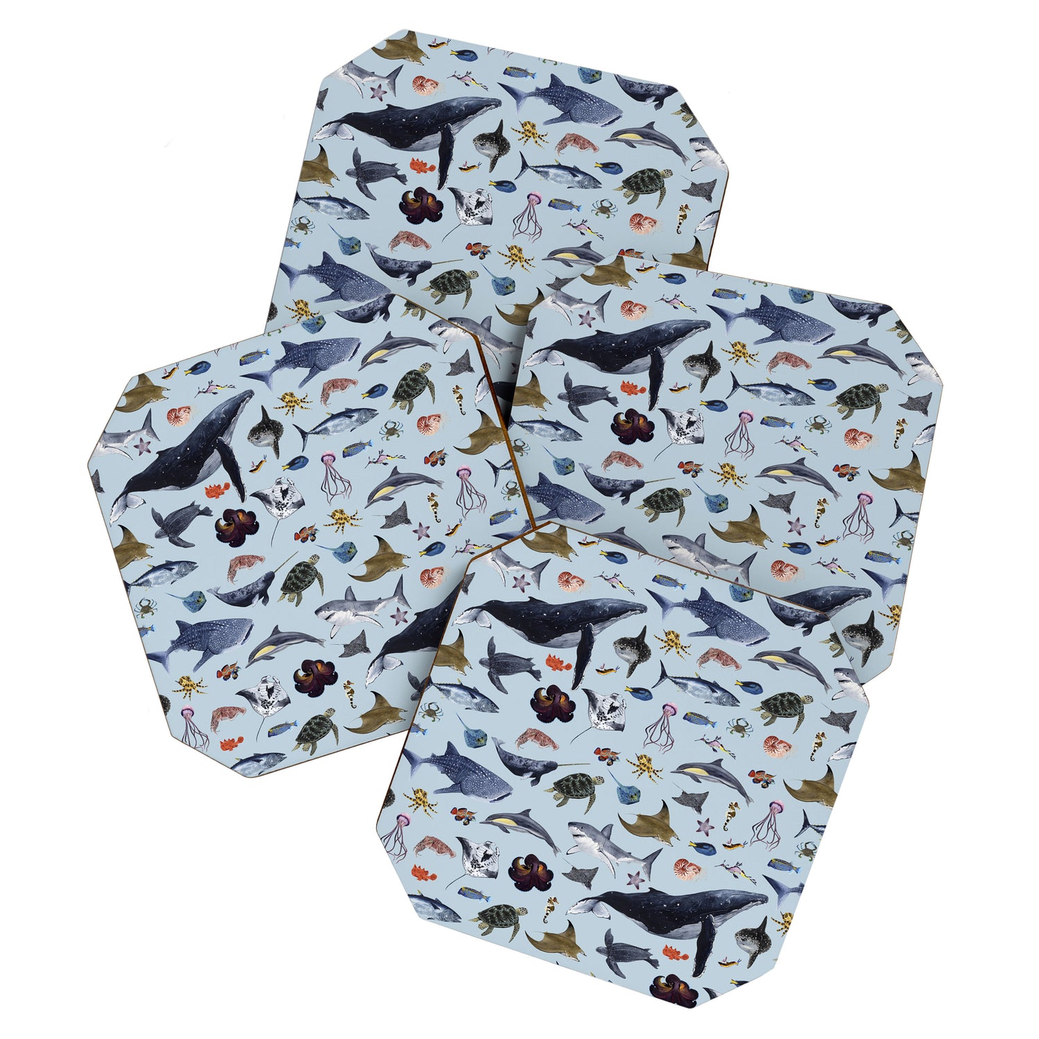 SEA CREATURES poster with names Coaster Gallery Image 1