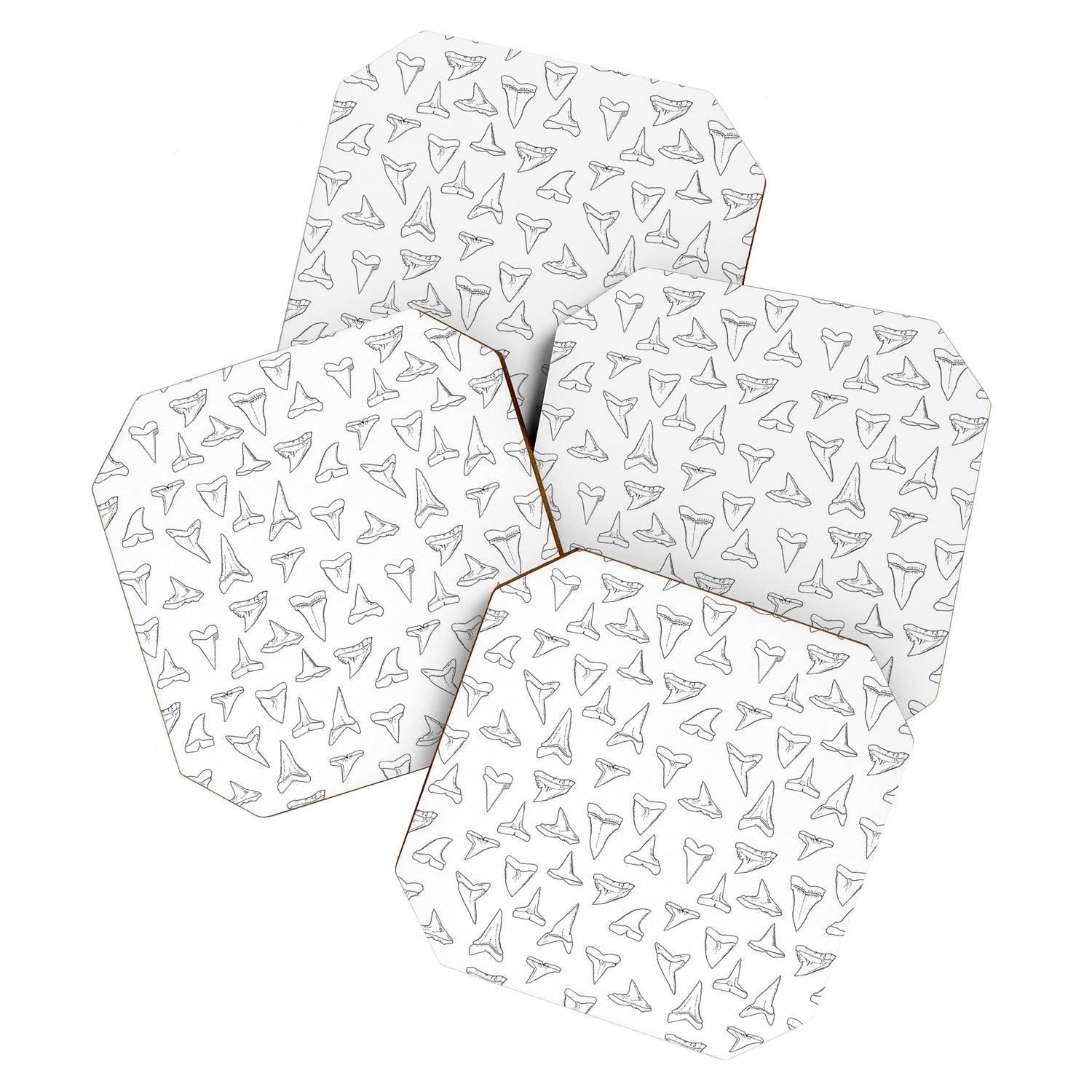 SHARK TEETH PATTERN-white Coaster Gallery Image 1