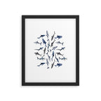 SHARKS PATTERN (NAVY BLUE) Framed Art Print Gallery Image 6