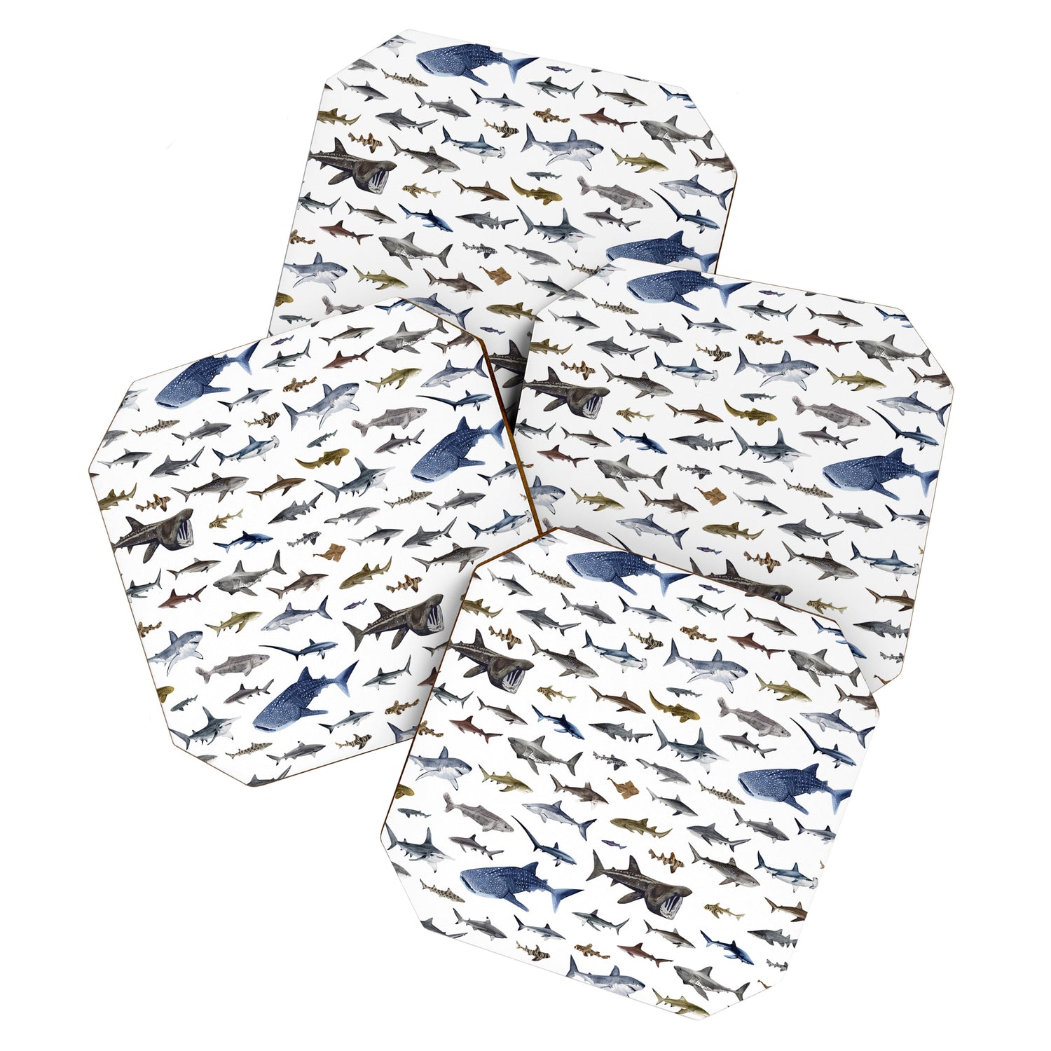 SHARKS poster-white Coaster Gallery Image 1