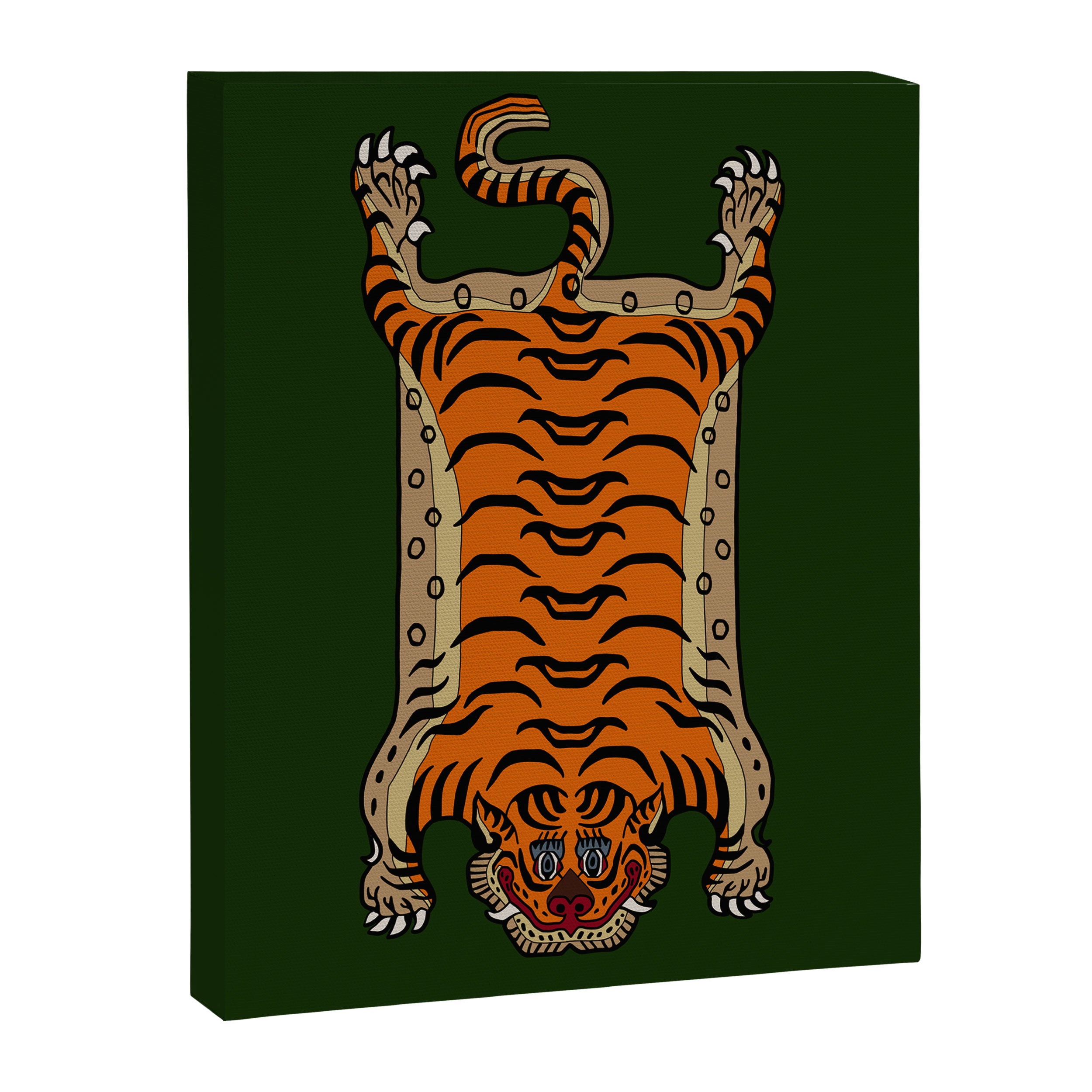TIBETAN TIGER RUG-green Canvas Print Gallery Image 6
