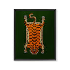 TIBETAN TIGER RUG-green Framed Canvas Print Gallery Image 6
