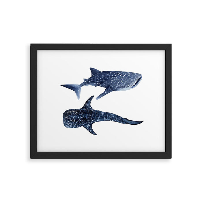 TWO WHALE SHARK Framed Art Print Gallery Image 1