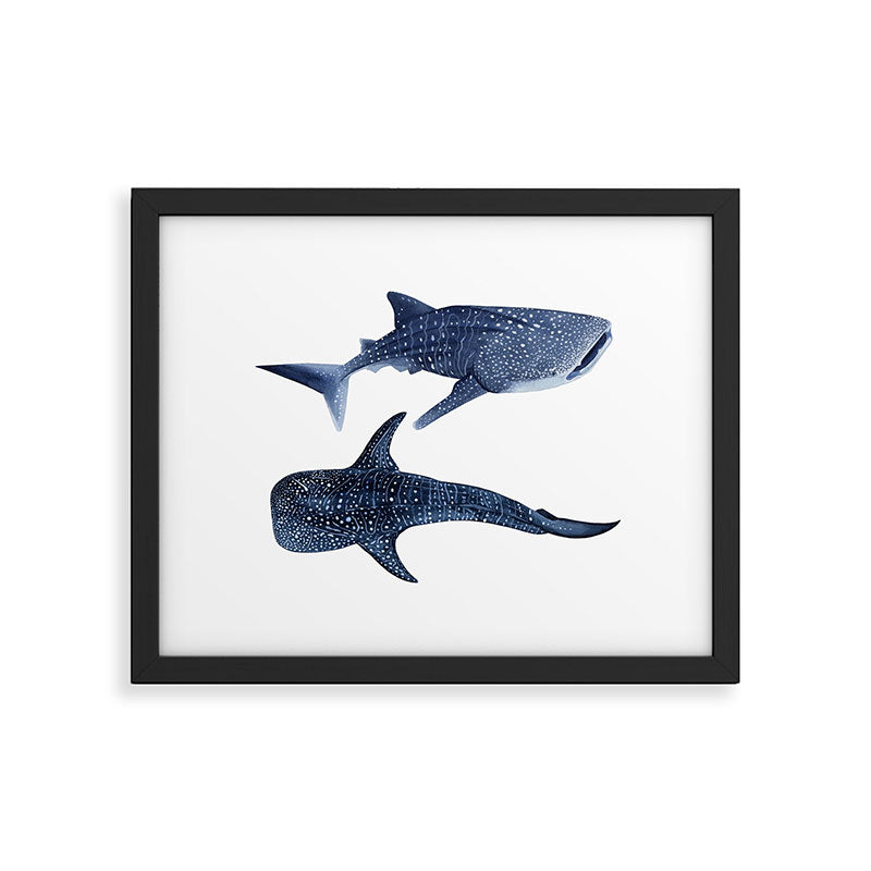 TWO WHALE SHARK Framed Art Print Gallery Image 5