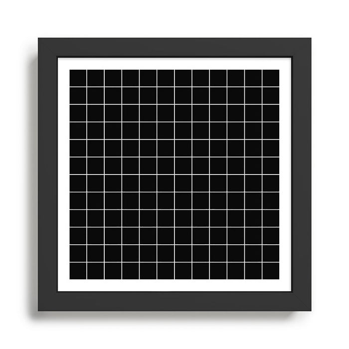 Grid Pattern Line Stripe Black and White Minimalist Geometric Stripes Lines Drawing Framed Art Print Gallery Image 1