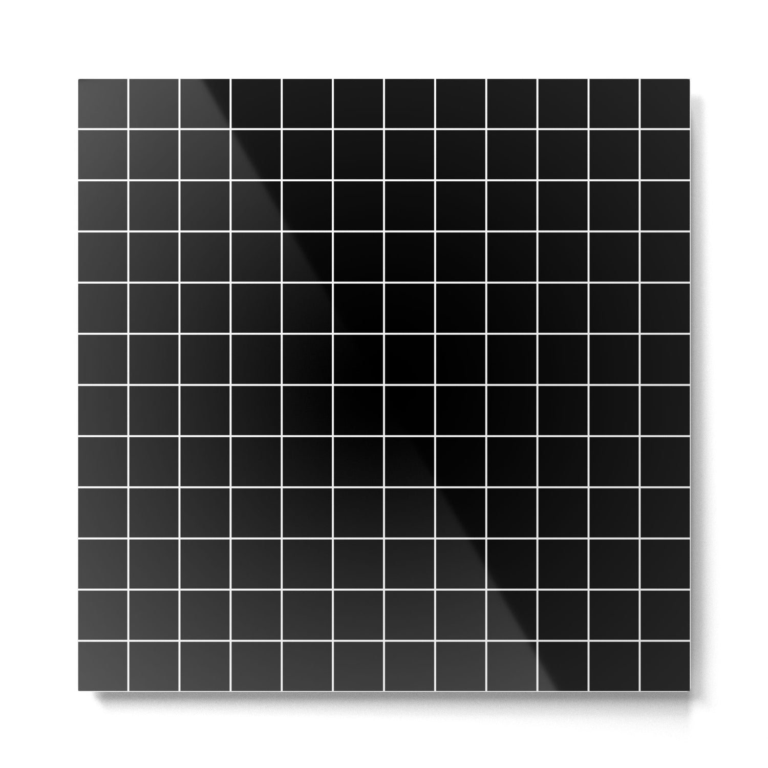 Grid Pattern Line Stripe Black and White Minimalist Geometric Stripes Lines Drawing Metal Print Gallery Image 2