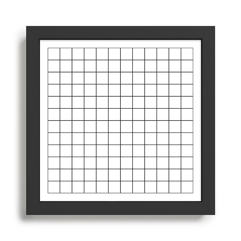 Grid Pattern Stripes Lines Black and White Minimalist Geometric Stripe Line Drawing Framed Art Print Gallery Image 1